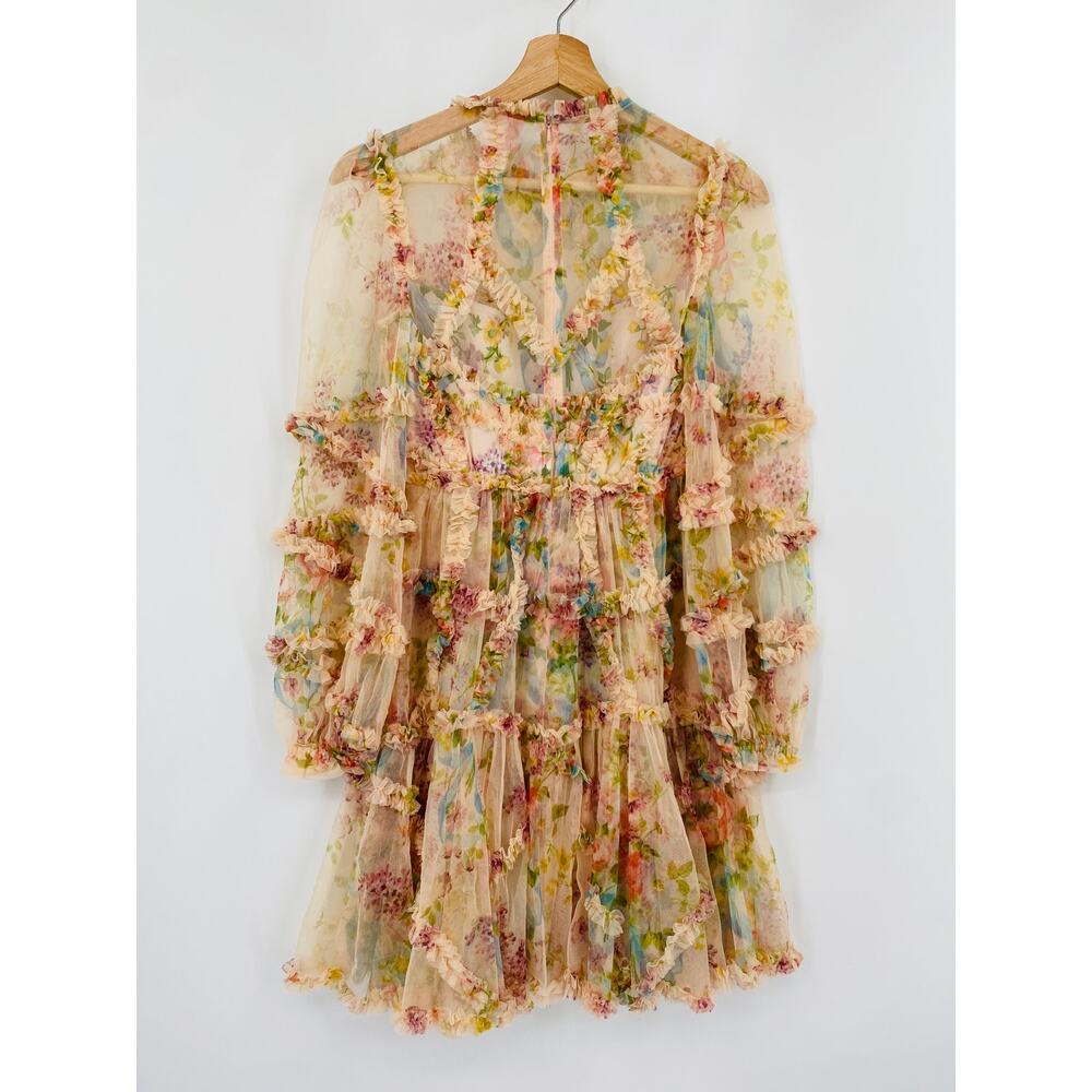 Needle & Thread Floral Diamond Ruffle Dress - Picture 3 of 8